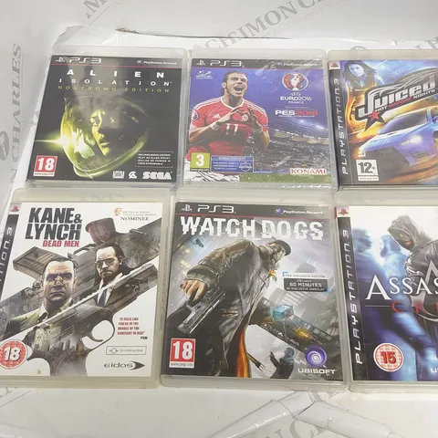 LOT OF 15 ASSORTED PS3 GAMES TO INCLUDE WATCHDOGS, ALIEN ISOLATION AND FIFA 13