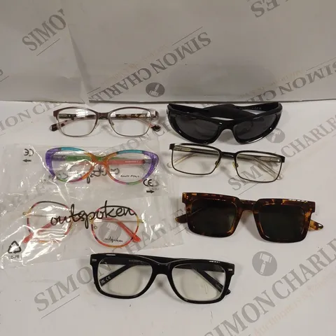APPROXIMATELY 10 ASSORTED SUNGLASSES/SPECTACLES FROM VARIOUS BRANDS TO INCLUDE MELLER, OUTSPOKEN, CAROLINA HERRERA ETC