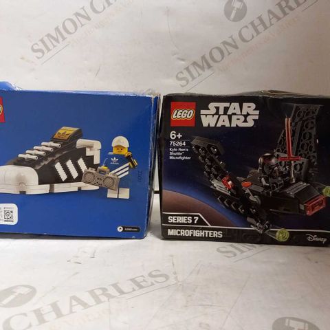 2 ASSORTED LEGO SETS TO INCLUDE; ADIDAS ORIGINALS SUPERSTAR 40486 AND STAR WARS 75264