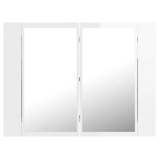 BOXED LED BATHROOM MIRROR ACRYLIC CABINET 