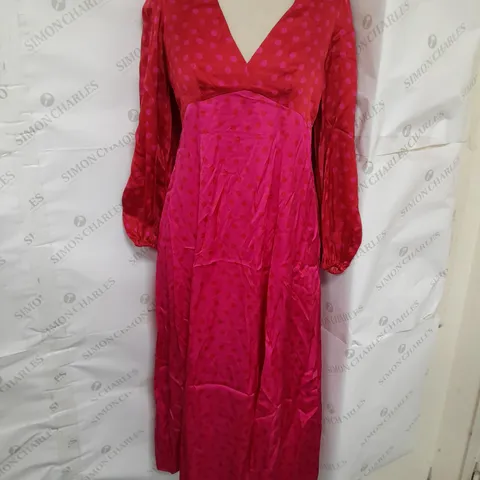 BODEN LADIES MAXI DRESS PINK AND RED POLKA DOTS SIZE 6