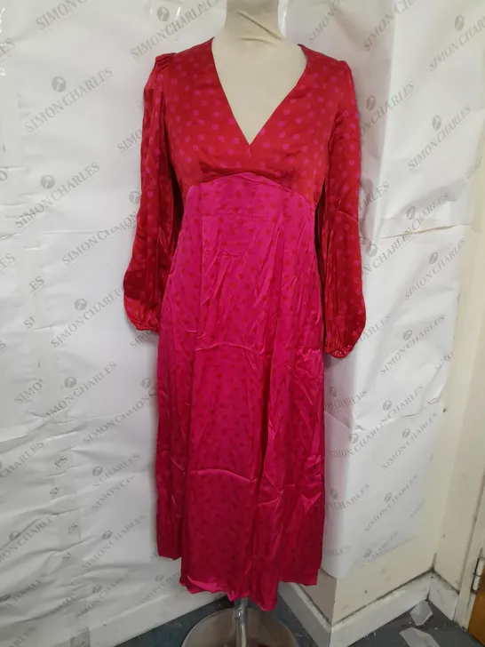 BODEN LADIES MAXI DRESS PINK AND RED POLKA DOTS SIZE 6