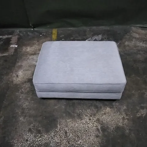 QUALITY BRITISH DESIGNED LOUNGE CO LIGHT GREY FABRIC FOOTSTOOL