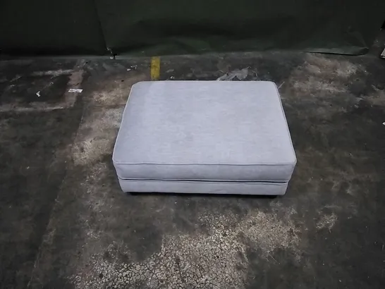 QUALITY BRITISH DESIGNED LOUNGE CO LIGHT GREY FABRIC FOOTSTOOL