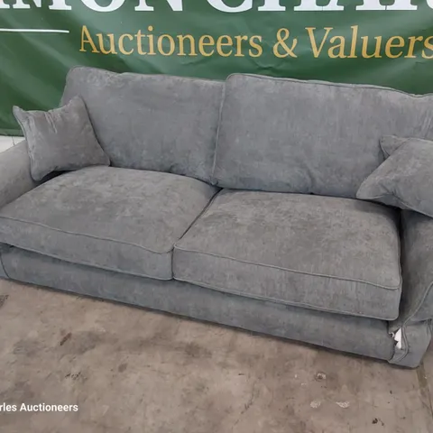 DESIGNER THREE SEATER SOFA GREY FABRIC 