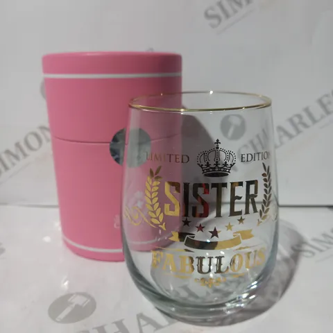 KIES CROWNLY CRYSTAL PERSONALISED "SISTER" GLASS