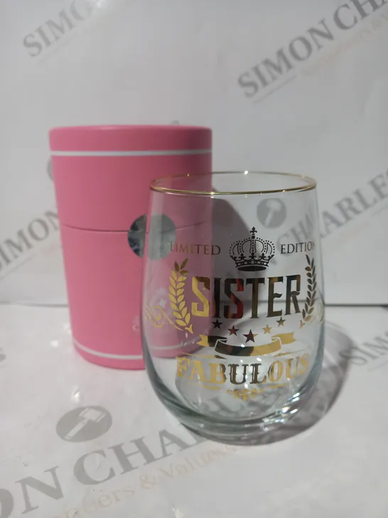 KIES CROWNLY CRYSTAL PERSONALISED "SISTER" GLASS