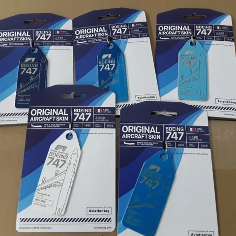 LOT OF 5 BOEING 747 AIRCRAFT SKIN COLLECTABLE KEYRINGS