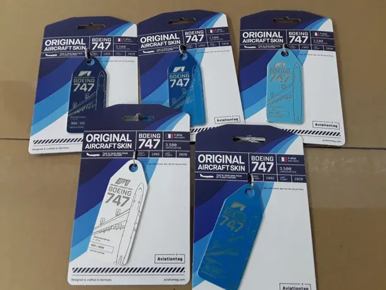 LOT OF 5 BOEING 747 AIRCRAFT SKIN COLLECTABLE KEYRINGS