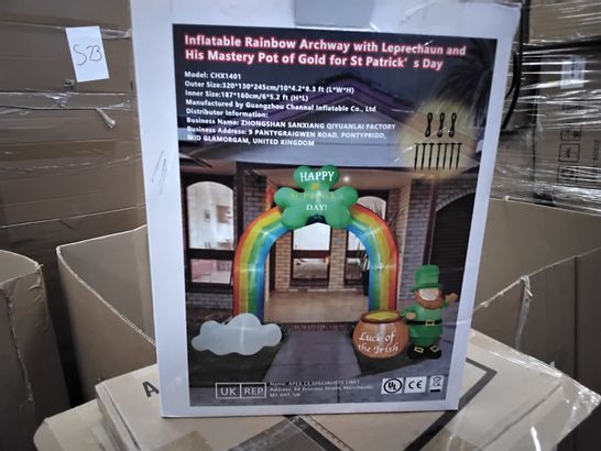 BOXED INFLATABLE ST PATRICK'S DAY RAINBOW ARCHWAY WITH LEPRECHAUN 