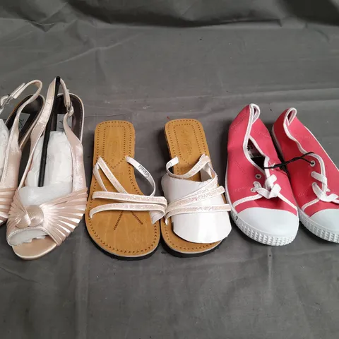 APPROXIMATELY 15 PAIRS OF LADIES SHOES. ASSORTED SIZES, COLOURS AND STYLES