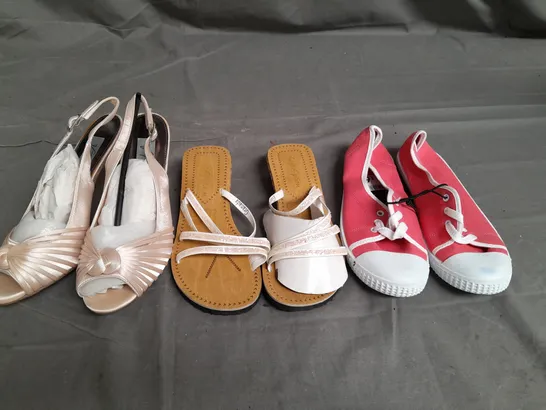 APPROXIMATELY 15 PAIRS OF LADIES SHOES. ASSORTED SIZES, COLOURS AND STYLES