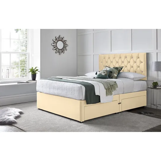 BAGGED FEATHERSTON DIVAN DOUBLE BED WITH 24" HEAD (2 ITEMS)