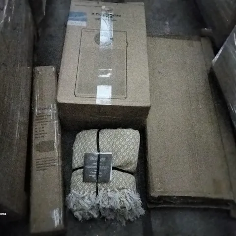 PALLET OF ASSORTED ITEMS INCLUDING COWAY AIRMEGA AIR PURIFIER, AZADX CHAIR MAT, THE LIFESTYLE COLLECTION CASABLANCA DESIGN BLANKET, DCENTA MULTIFUNCTION STEAM MOP, HOMIDEC