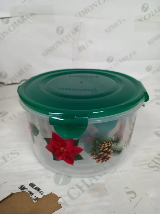 SET OF 4 LOCKNLOCK CHRISTMAS PLASTIC STORAGE BOXES 