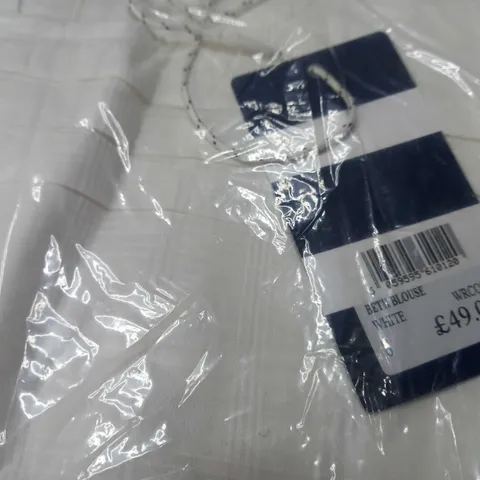 PACKAGED CREW CLOTHING COMPANY WHITE BETH BLOUSE - SIZE 8