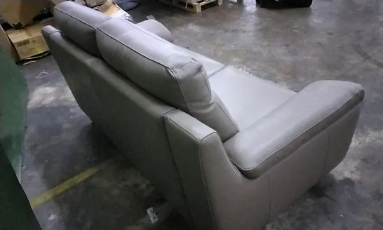 QUALITY ITALIAN DESIGNER GUIDO 2 SEATER IN LEATHER LIGHT MUD COLOUR