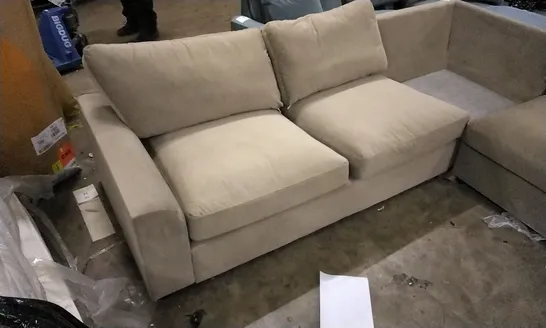 DESIGNER CORNER SOFA MINK WITH MISSING CUSHIONS