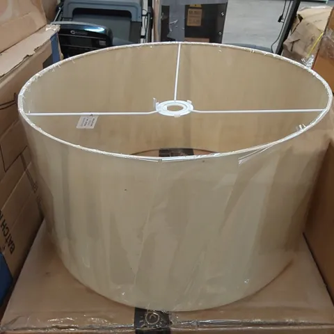 BOXED FABRIC LARGE DRUM SHADE COTTON - TAN 