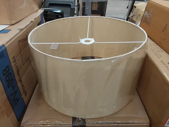 BOXED FABRIC LARGE DRUM SHADE COTTON - TAN 