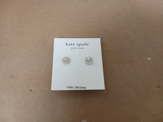 KATE SPADE NEW YORK HERITAGE BLOOM SPARKLY STUD EARRINGS - SILVER