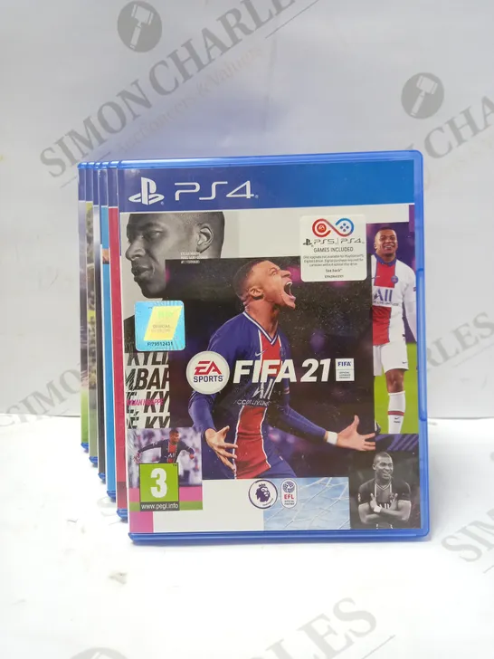 LOT OF 6 ASSORTED PS4 FIFA GAMES FROM FIFA 16' TO FIFA 21'