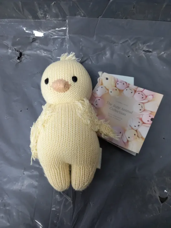 CUDDLE + KIND BABY DUCKLING KNITTED PLUSHIE IN YELLOW