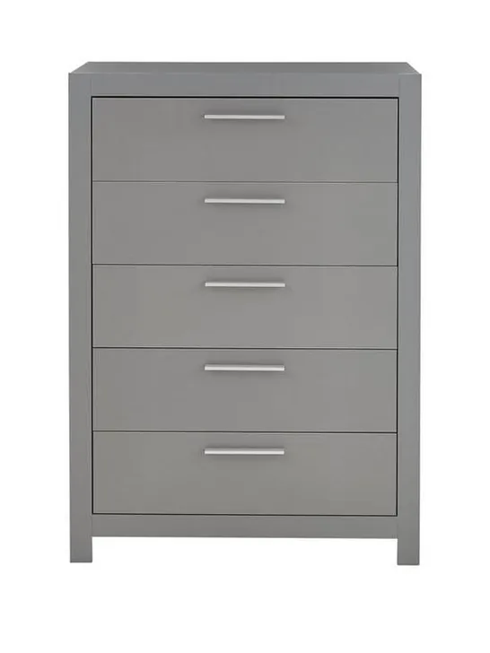 RIO 5 DRAWER CHEST COLOUR: GREY (PACK 2/2 ONLY)