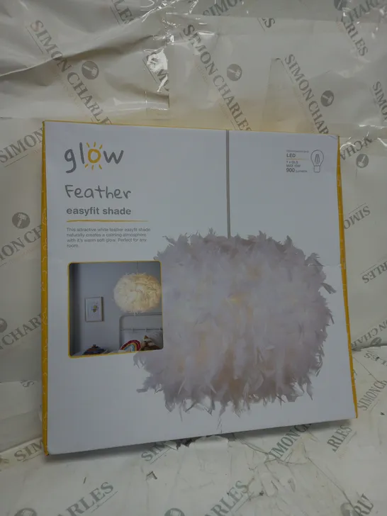 GLOW MAHINA WHITE FEATHER LAMP SHADE