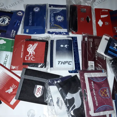 LOT OF 17 ASSORTED FOOTBALL THEMED NYLON WALLETS