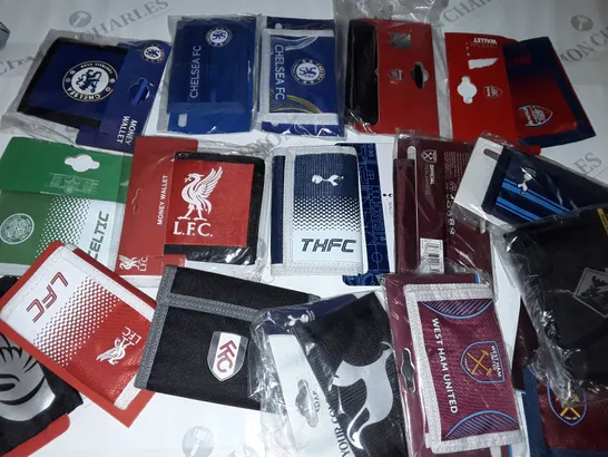 LOT OF 17 ASSORTED FOOTBALL THEMED NYLON WALLETS