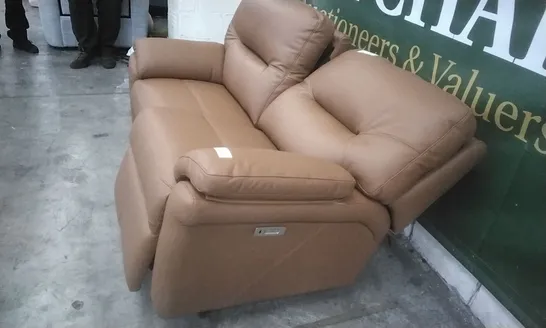 QUALITY G-PLAN BRITISH MADE HARDWOOD FRAMED SEATTLE 2.5 SEATER CAMBRIDGE TAN LEATHER POWER RECLINING SOFA