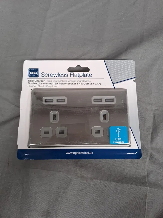 SEALED BG SCREWLESS DOUBLE SOCKET FLATPLATE 