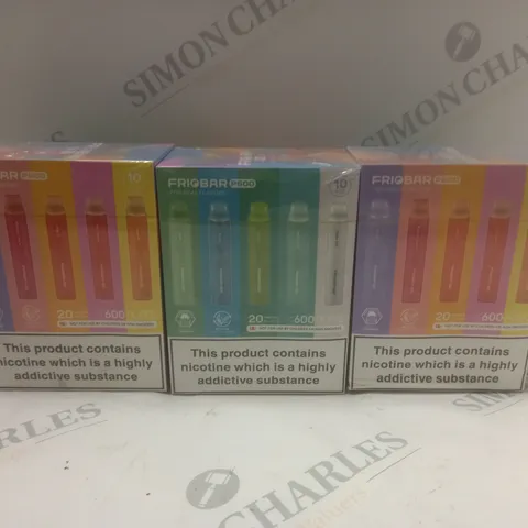 3 BOXED & SEALED (10 DISPOSABLES PER BOX) FRIOBAR DISPOSABLE VAPES 