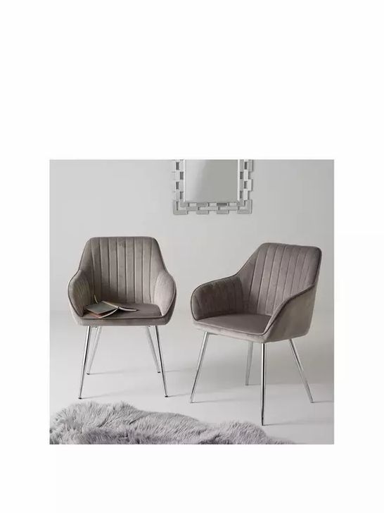 PAIR OF GRADE 1 ALISHA DINING CHAIRS - GREY