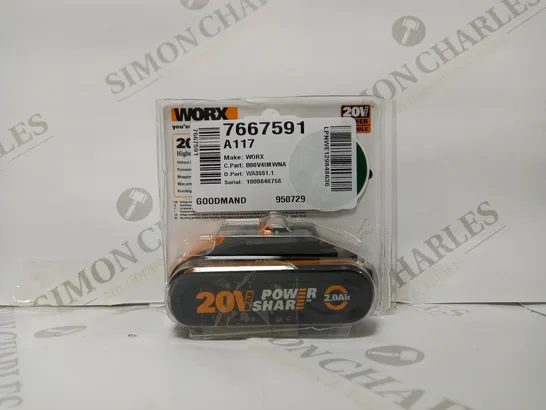 WORX 2.0AH LITHIUM-ION BATTERY PACK