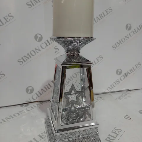 JM BY JULIEN MACDONALD FLAMELESS CANDLE HOLDER WITH SWIRLING GLITTER