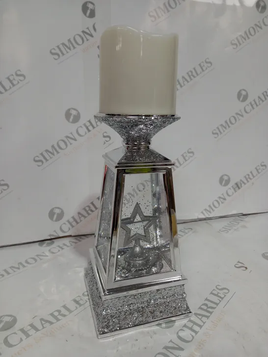 JM BY JULIEN MACDONALD FLAMELESS CANDLE HOLDER WITH SWIRLING GLITTER