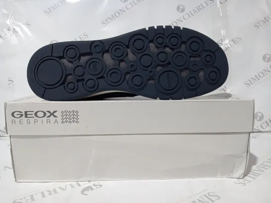 BOXED PAIR OF GEOX RESPIRA SHOES IN NAVY UK SIZE 10