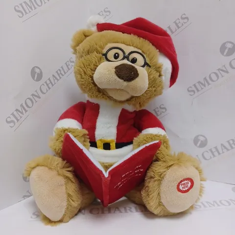 BOXED BATTERY OPERATED STORY TELLING CHRISTMAS BEAR 27cm