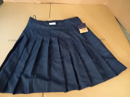 STEVENSON NAVY PLEATED SKIRT - W34 L22