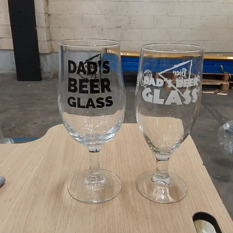 PALLET OF BRAND NEW BOXED BIER CO 'DAD'S BEER GLASS' NOVELTY BEER GLASSES // APPROXIMATELY 55 BOXES OF 6X 380ML GLASSES 