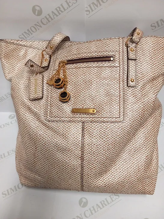 JUICY COUTURE PAIGE SLIM TOTE NATURAL SNAKE BAG