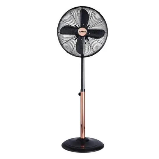 BOXED TOWER T643000B CAVALETTO 16" METAL PEDESTAL FAN WITH 3 SPEED SETTINGS - ROSE GOLD EDITION (1 BOX)