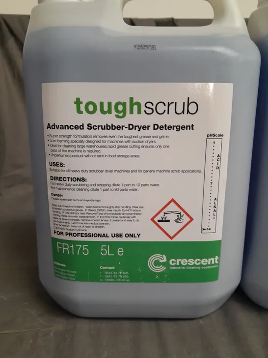 LOT OF 2 TOUGH SCRUB 5L ADVANCED SCRUBBER-DRYER DETERGENT