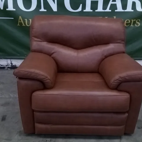 QUALITY BRITISH DESIGNER G PLAN STRATFORD ELECTRIC RECLINER CHAIR N833 DALLAS TAN LEATHER 