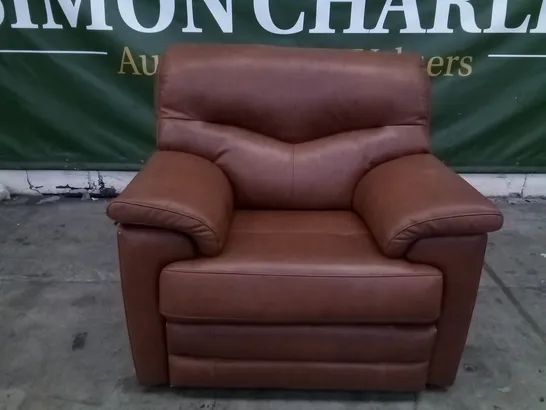 QUALITY BRITISH DESIGNER G PLAN STRATFORD ELECTRIC RECLINER CHAIR N833 DALLAS TAN LEATHER 