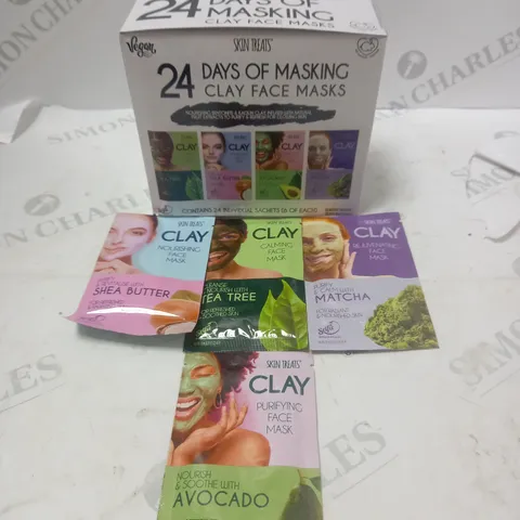 BOX OF APPROX 5 SKIN TREATS 24 DAYS OF MASKING - CLAY FACE MASKS - GIFT SET