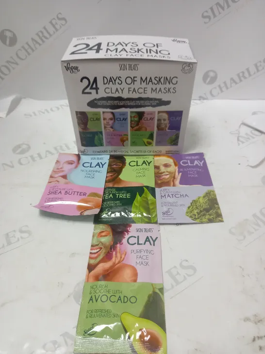 BOX OF APPROX 5 SKIN TREATS 24 DAYS OF MASKING - CLAY FACE MASKS - GIFT SET