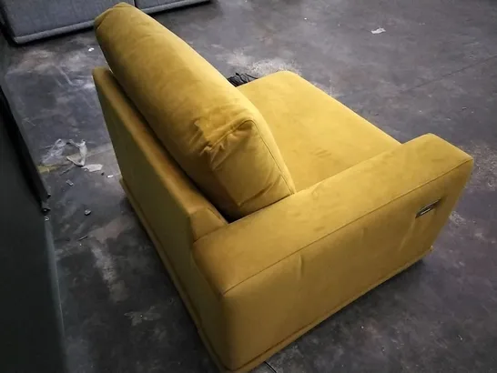 QUALITY BRITISH DESIGNED LOUNGE CO MUSTARD FABRIC POWER RECLINING SOFA SECTION